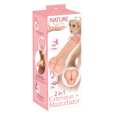Насадка+мастурбатор - Nature Skin 2 in 1 Extension+Masturbator (+5 см) Насадка+мастурбатор - Nature Skin 2 in 1 Extension+Masturbator (+5 см)