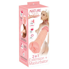 Насадка+мастурбатор - Nature Skin 2in1 Extension+Masturbator (+8 см)
