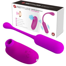 Віброяйце з кліторальним стимулятором - Pretty Love Curupira Multifunctional 2 in 1 Purple Віброяйце з кліторальним стимулятором - Pretty Love Curupira Multifunctional 2 in 1 Purple