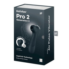 Кліторальний стимулятор - Satisfyer Pro 2 Generation 3 With Liquid Air Black Кліторальний стимулятор - Satisfyer Pro 2 Generation 3 With Liquid Air Black