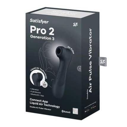 Кліторальний стимулятор - Satisfyer Pro 2 Generation 3 With Liquid Air Black Bluetooth/(App) Кліторальний стимулятор - Satisfyer Pro 2 Generation 3 With Liquid Air Black Bluetooth/(App)