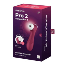 Кліторальний стимулятор - Satisfyer Pro 2 Generation 3 With Liquid Air Wine Red Кліторальний стимулятор - Satisfyer Pro 2 Generation 3 With Liquid Air Wine Red