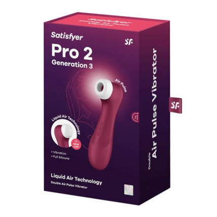 Кліторальний стимулятор - Satisfyer Pro 2 Generation 3 With Liquid Air Wine Red Кліторальний стимулятор - Satisfyer Pro 2 Generation 3 With Liquid Air Wine Red