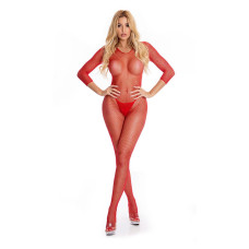Бодістокінг - Pink Lipstick Lingerie Risque Crotchless Bodystocking Red, M/L Бодістокінг - Pink Lipstick Lingerie Risque Crotchless Bodystocking Red, M/L