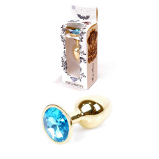 Анальна пробка - Jewellery Gold Plug Light Blue