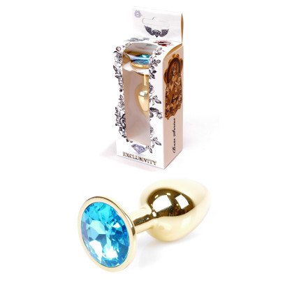 Анальна пробка - Jewellery Gold Light Blue Анальна пробка - Jewellery Gold Light Blue