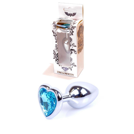Анальна пробка - Jewellery Silver Heart PLUG Light Blue Анальна пробка - Jewellery Silver Heart PLUG Light Blue