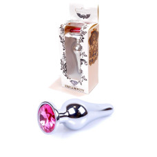 Анальна пробка - Jewellery Silver Long Plug Pink Анальна пробка - Jewellery Silver Long Plug Pink