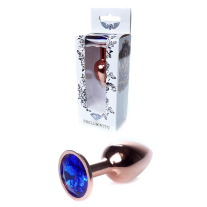 Анальна пробка - Jewellery Red Gold Plug Dark Blue Анальна пробка - Jewellery Red Gold Plug Dark Blue