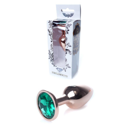 Анальна пробка - Jewellery Red Gold Plug Green Анальна пробка - Jewellery Red Gold Plug Green