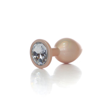 Анальна пробка - Jewellery Pearl Gold Plug Clear M Анальна пробка - Jewellery Pearl Gold Plug Clear M