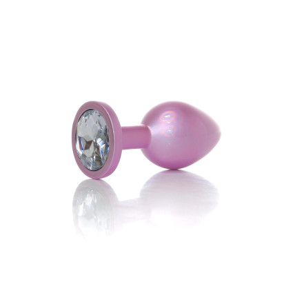 Анальна пробка - Jewellery Pearl Pink Plug Clear M Анальна пробка - Jewellery Pearl Pink Plug Clear M