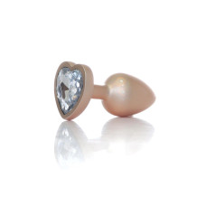 Анальна пробка - Jewellery Pearl Gold Heart Plug Clear S Анальна пробка - Jewellery Pearl Gold Heart Plug Clear S
