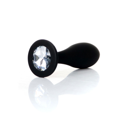 Анальна пробка - Jewellery Silicone Black Plug M Clear Анальна пробка - Jewellery Silicone Black Plug M Clear