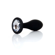 Анальна пробка - Jewellery Silicone Black Plug L Clear Анальна пробка - Jewellery Silicone Black Plug L Clear