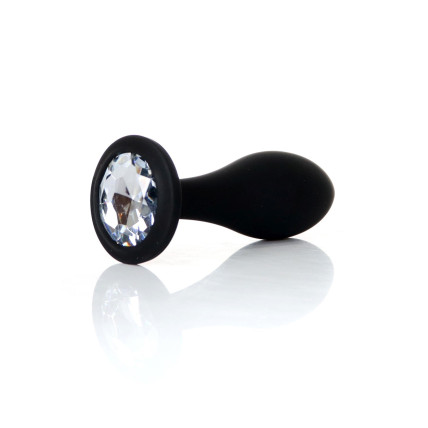 Анальна пробка - Jewellery Silicone Black Plug L Clear Анальна пробка - Jewellery Silicone Black Plug L Clear