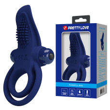 Ерекційне кільце - Pretty Love Powerful Ring Vibro Stimulator Blue Ерекційне кільце - Pretty Love Powerful Ring Vibro Stimulator Blue