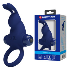Ерекційне кільце - Pretty Love Powerful Ring Rabbit Vibro Stimulator Blue Ерекційне кільце - Pretty Love Powerful Ring Rabbit Vibro Stimulator Blue