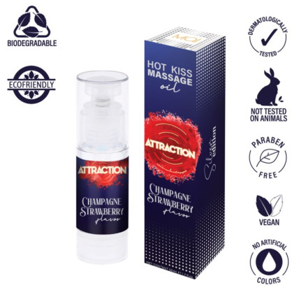 Масажна олія - Massage Oil Attraction Champagne Strawberry 50 мл Масажна олія - Massage Oil Attraction Champagne Strawberry 50 мл