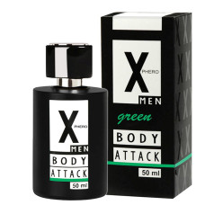 Чоловічі парфуми з феромонами - Aurora X Phero Men Body Attack Green, 50 мл Чоловічі парфуми з феромонами - Aurora X Phero Men Body Attack Green, 50 мл