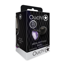 Анальна пробка - Ouch! Metal Butt Plug Small Gunmetal/Amethyst Purple Анальна пробка - Ouch! Metal Butt Plug Small Gunmetal/Amethyst Purple
