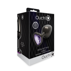 Анальна пробка - Ouch! Metal Butt Plug Large Gunmetal/Amethyst Purple Анальна пробка - Ouch! Metal Butt Plug Large Gunmetal/Amethyst Purple