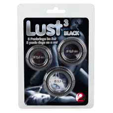 Набір ерекційних кілець - Lust 3 Black Набір ерекційних кілець - Lust 3 Black