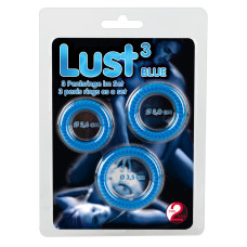 Набір ерекційних кілець - Lust 3 Blue Набір ерекційних кілець - Lust 3 Blue