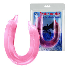 Двосторонній фалоімітатор - Double Dolphin Pink Двосторонній фалоімітатор - Double Dolphin Pink