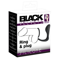 Ерекційне кільце з анальною пробкою - Black Velvets Ring & Plug Ерекційне кільце з анальною пробкою - Black Velvets Ring & Plug