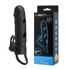 Насадка на член - Pretty Love Penis Sleeve With Ball Strap 5.5 Насадка на член - Pretty Love Penis Sleeve With Ball Strap 5.5