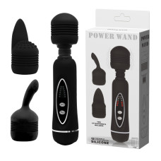 Вібратор зі змінними насадками - Power Wand Massage Kit Black
