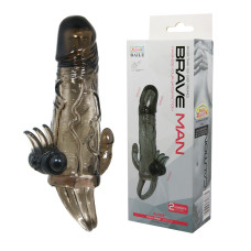 Насадка на член - Brave Man Vibrating Penis Sleeve Black Насадка на член - Brave Man Vibrating Penis Sleeve Black