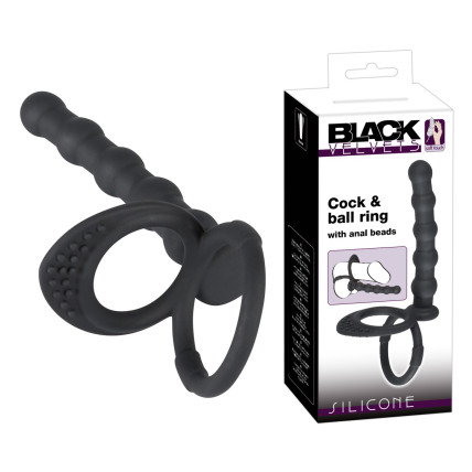 Насадка для подвійного проникнення - Black Velvets Cock & ball ring Насадка для подвійного проникнення - Black Velvets Cock & ball ring