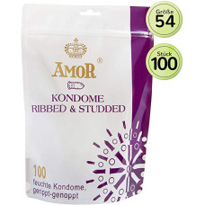 Презервативи - Amor Ribbed & Studded, 100 шт. Презервативи - Amor Ribbed & Studded, 100 шт.