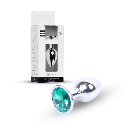 Анальна пробка - Jewellery Silver Plug Green Анальна пробка - Jewellery Silver Plug Green