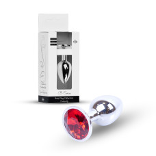 Анальна пробка - Jewellery Silver Plug Red Анальна пробка - Jewellery Silver Plug Red