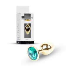 Анальна пробка - Jewellery Gold Plug Green Анальна пробка - Jewellery Gold Plug Green