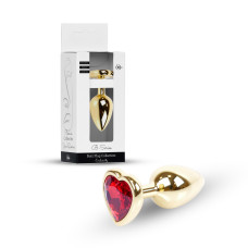Анальна пробка - Jewellery Gold Heart Plug Red Анальна пробка - Jewellery Gold Heart Plug Red
