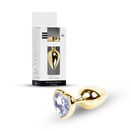 Анальна пробка - Jewellery Gold Heart Plug Clear Анальна пробка - Jewellery Gold Heart Plug Clear