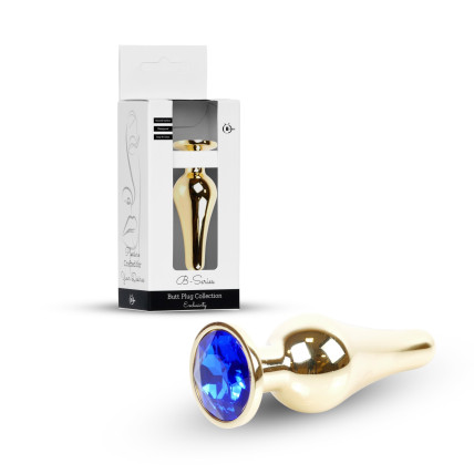 Анальна пробка - Jewellery Gold Long Plug Dark Blue Анальна пробка - Jewellery Gold Long Plug Dark Blue