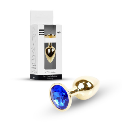 Анальна пробка - Jewellery Gold Plug Dark Blue Анальна пробка - Jewellery Gold Plug Dark Blue