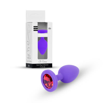 Анальна пробка - Silikon Purple Plug Small Red Diamond Анальна пробка - Silikon Purple Plug Small Red Diamond