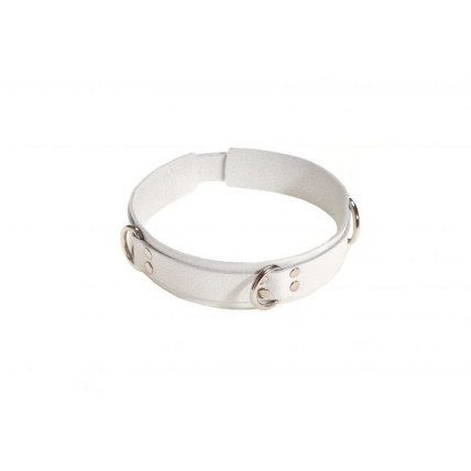 Нашийник Slave leather collar, WHITE