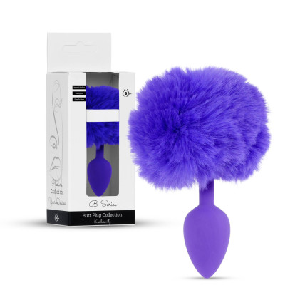 Анальна пробка - Jewellery Silicon PLUG Bunny Tail Purple Анальна пробка - Jewellery Silicon PLUG Bunny Tail Purple