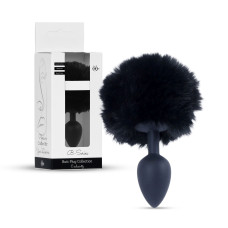 Анальна пробка - Bunny Tail Silicone Black Plug Black Анальна пробка - Bunny Tail Silicone Black Plug Black