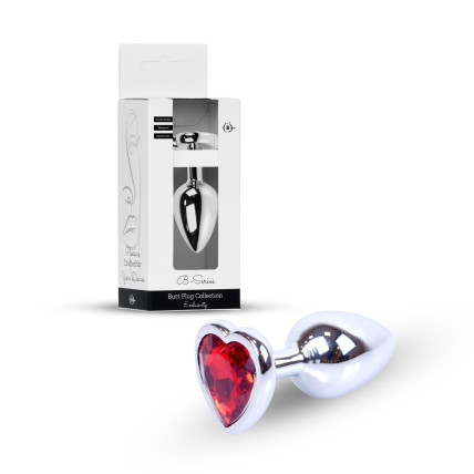 Анальна пробка - Jewellery Silver Heart PLUG Red Анальна пробка - Jewellery Silver Heart PLUG Red