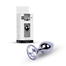 Анальна пробка - Jewellery Dark Silver Plug Clear Анальна пробка - Jewellery Dark Silver Plug Clear