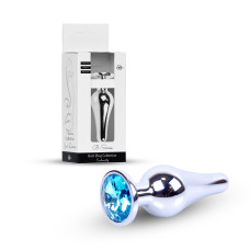 Анальна пробка - Jewellery Silver Long Plug Light Blue Анальна пробка - Jewellery Silver Long Plug Light Blue