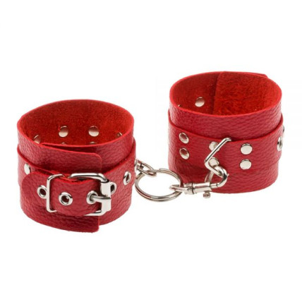 Наручники Leather Rastraints Hand Cuffs, Red Наручники Leather Rastraints Hand Cuffs, Red